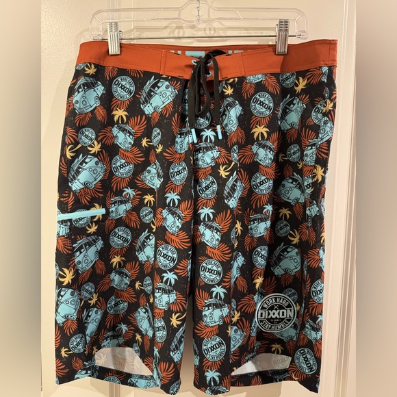 DIXXON Black and Orange Men's Swim Shorts - Picture 4 of 7